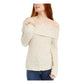 FRESHMAN FOREVER Womens Beige Printed Long Sleeve Off Shoulder Blouse Juniors M
