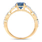 1.27 Carat Genuine Blue Sapphire and White Diamond 14K Yellow Gold Ring
