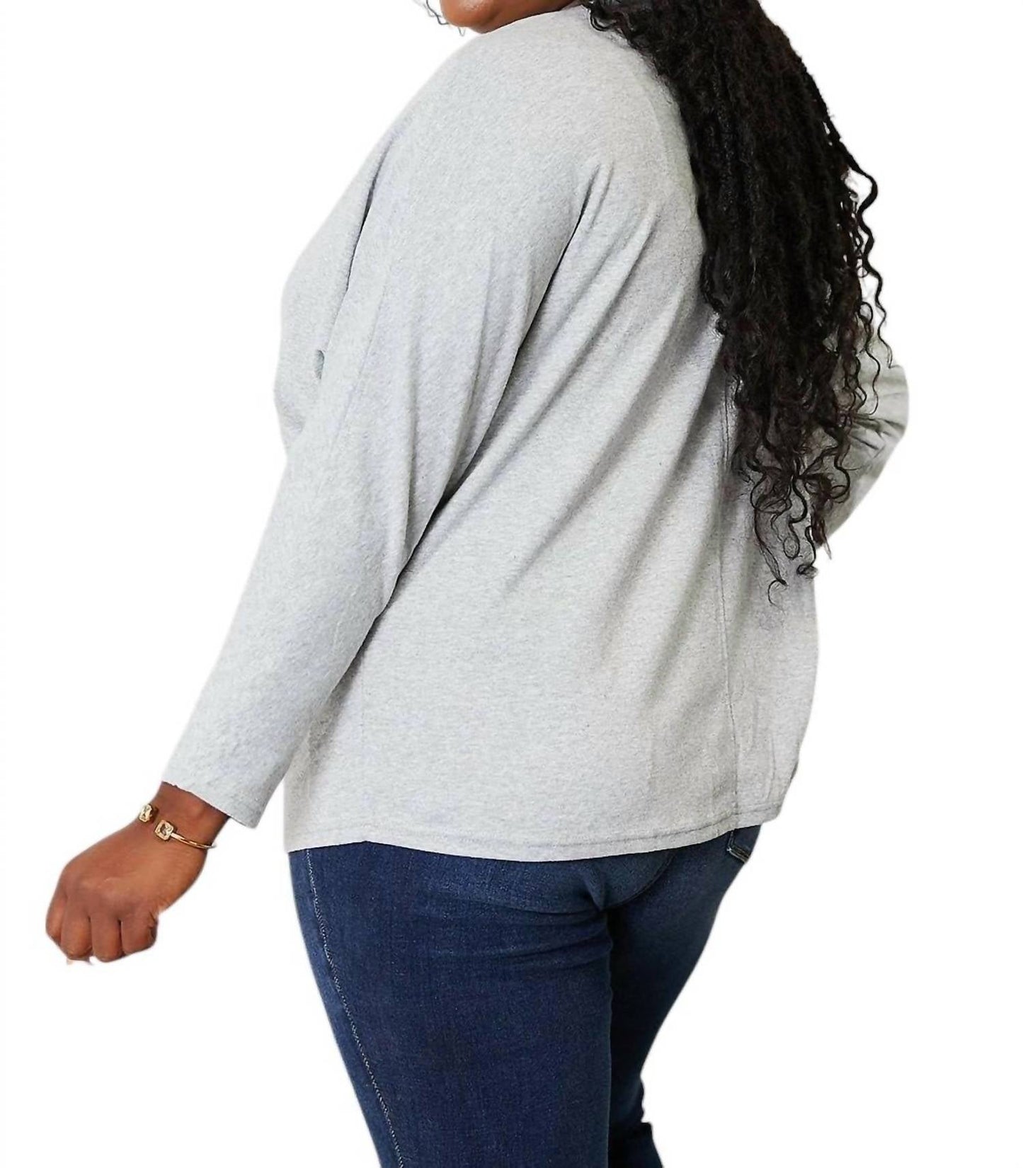Double Take - Seam Detail Round Neck Top with Sheer Sleeves