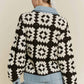 Davi & Dani - Crochet Bodice & Denim Detail Button Front Shirt Jacket