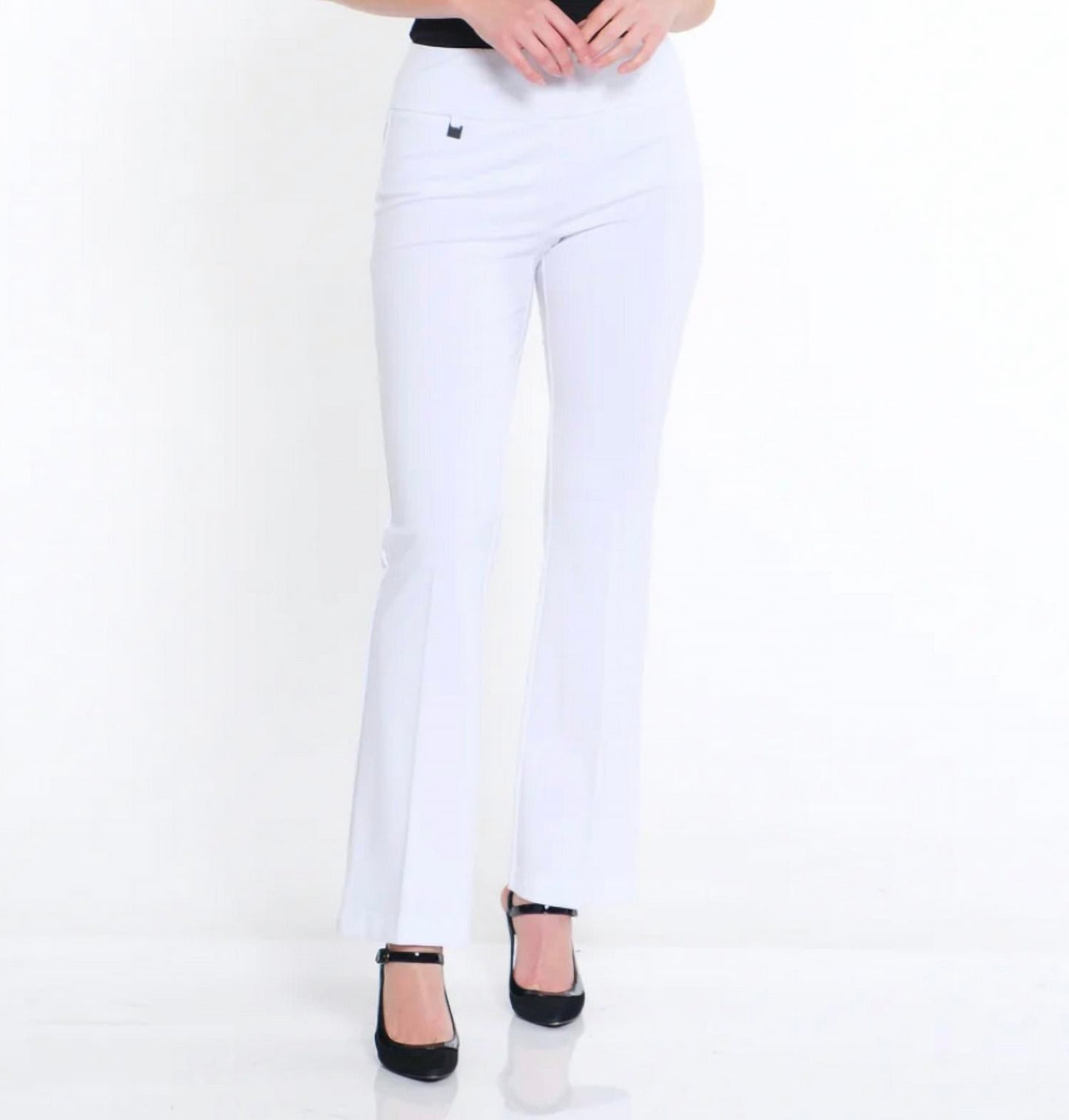 Slimsation By Multiples - Wide Band Elastic Waist Flare Leg Pant