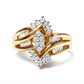 10K Two-Toned 1/2 Cttw Round And Baguette-Cut Composite Pear Head Diamond Ring (H-I Color, I2-I3 Clarity) - Ring Size 7