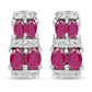 3.20 Carat Glass Filled Ruby .925 Sterling Silver Earrings