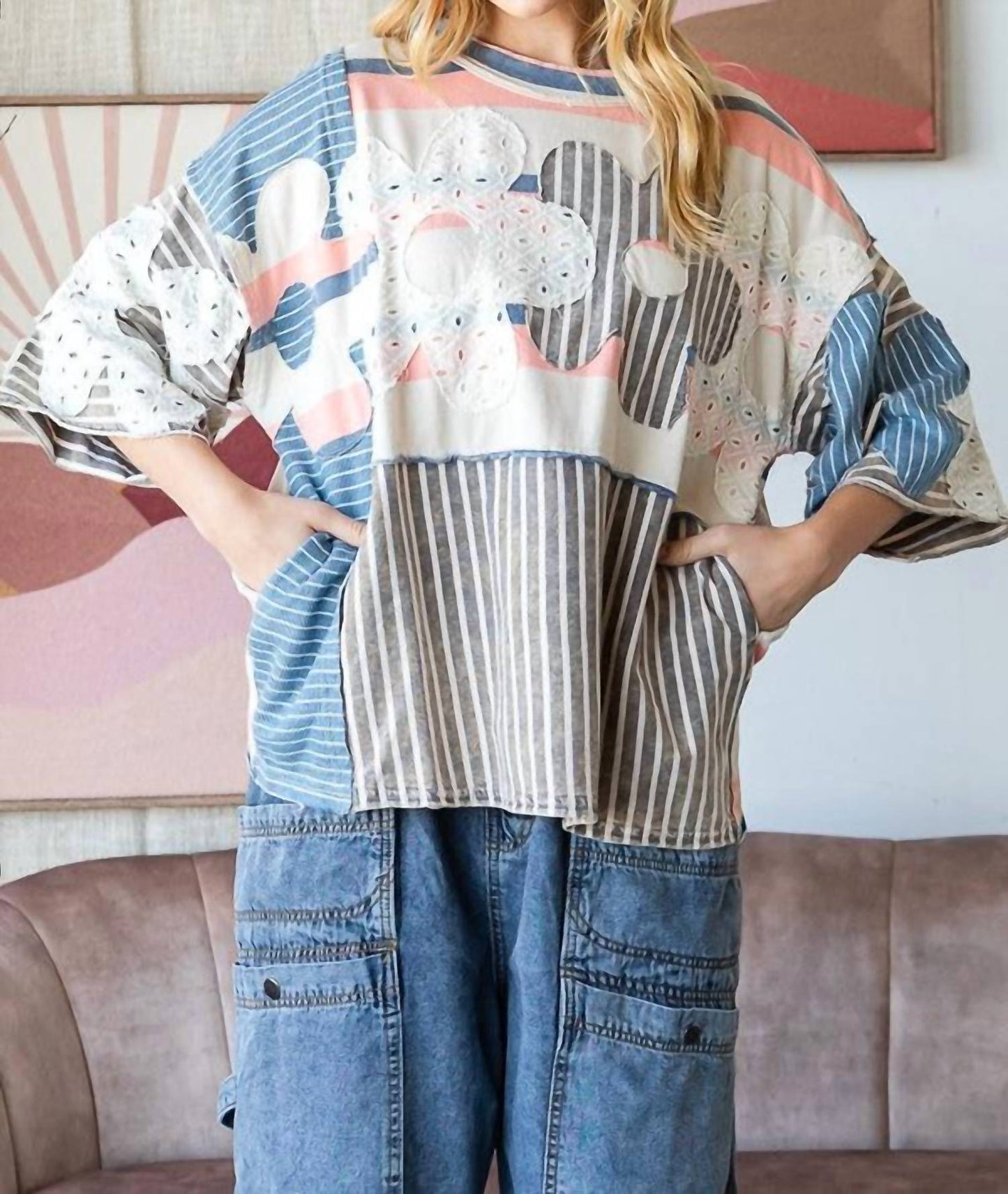 Oli & Hali - Flower Patchwork Top