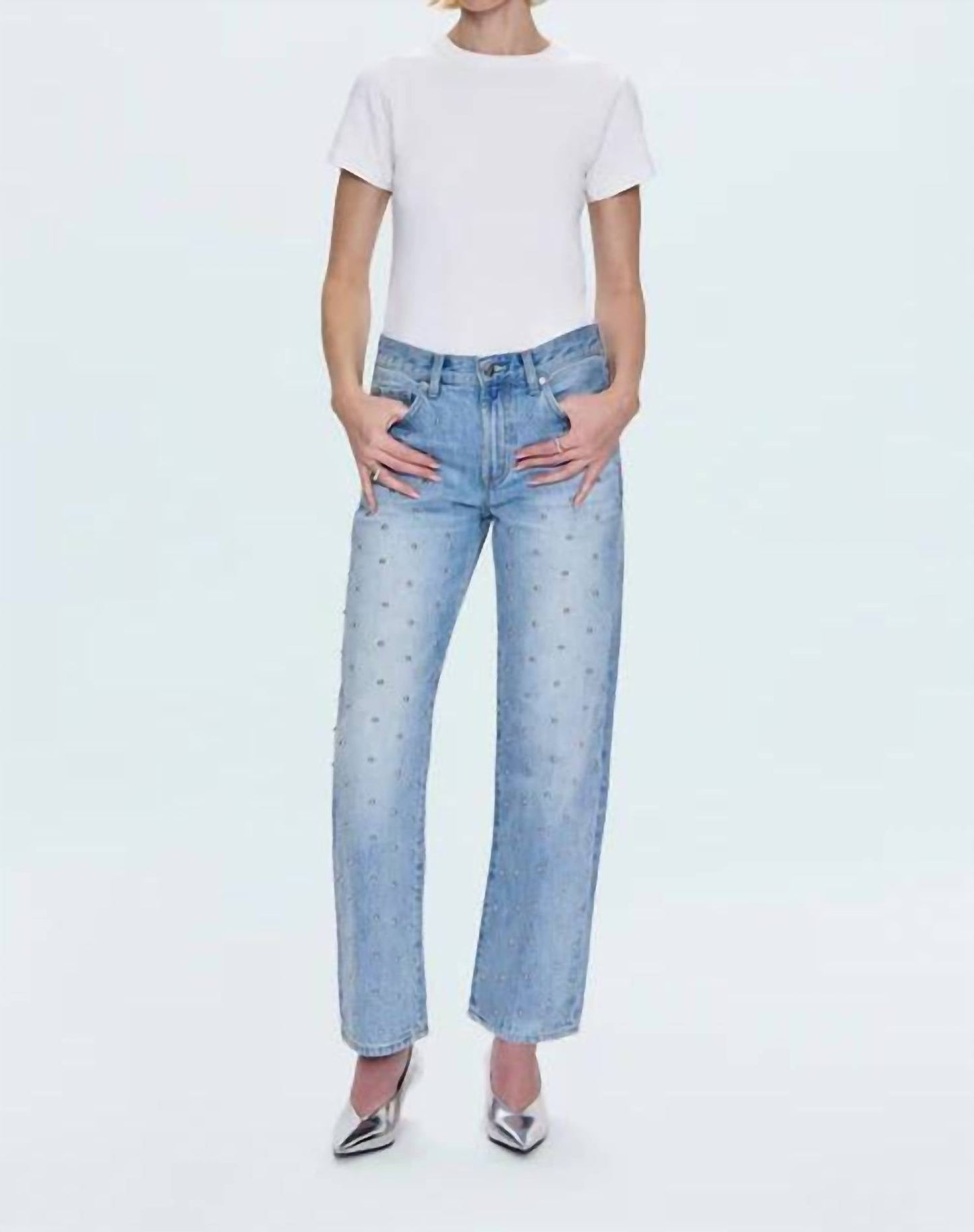 Pistola - Lexi Mid Rise Bowed Straight Jeans