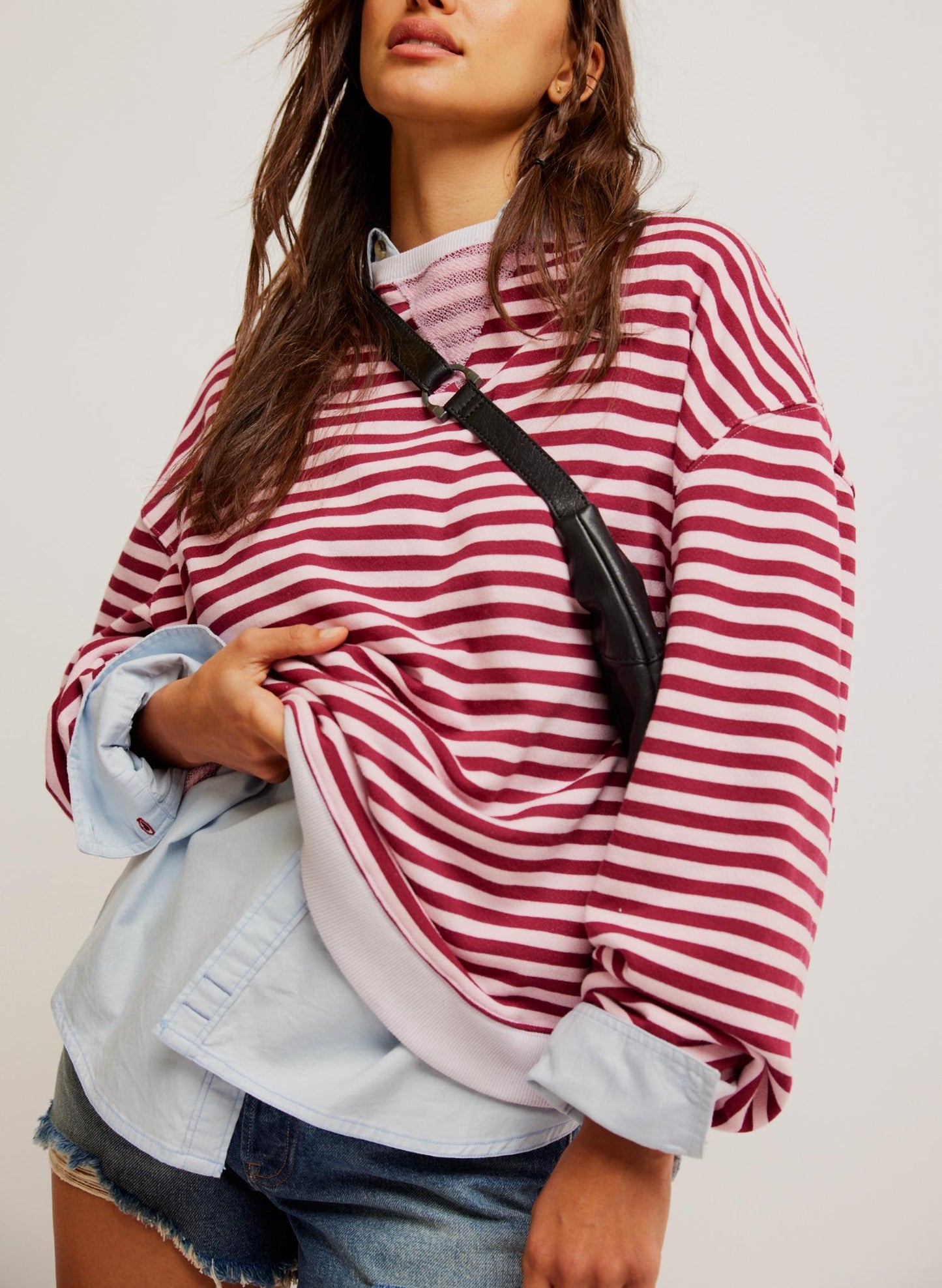 Free People - Classic Striped Crew Sweatshirt