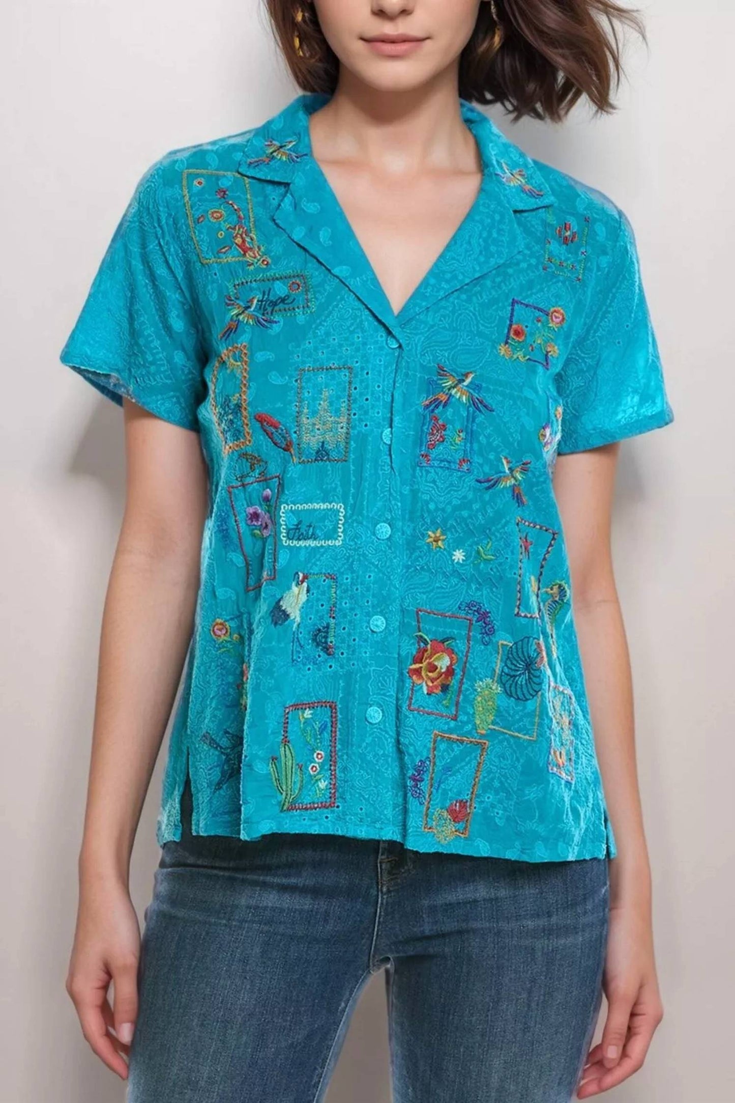 Johnny Was - Andreia Copper Button Up Blouse