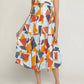Entro - Abstract Print Midi Dress