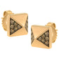 14K Rose Gold 1/4 Cttw Brown Diamond Pyramid Stud Earring (Brown Color, SI1-SI2 Clarity)