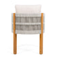 Acacia Wood Outdoor Dining Chairs 2-Pack with Beige Cushions