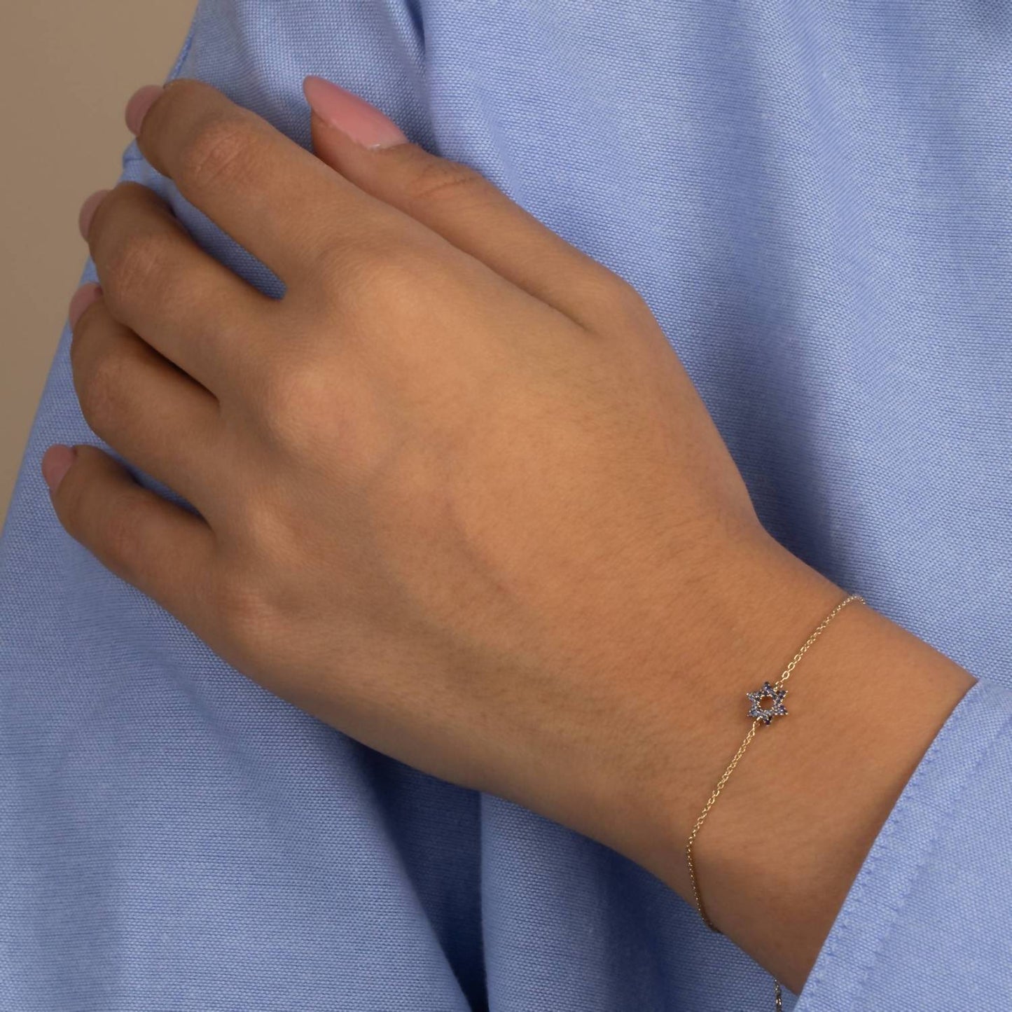 Adina Eden - Sapphire Star Of David Bracelet