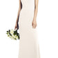 After Six Bow Neck Crepe Gown in Ivory, Size 2