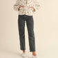 Mable - Bow Embroidered Quilted Sherpa Jacket