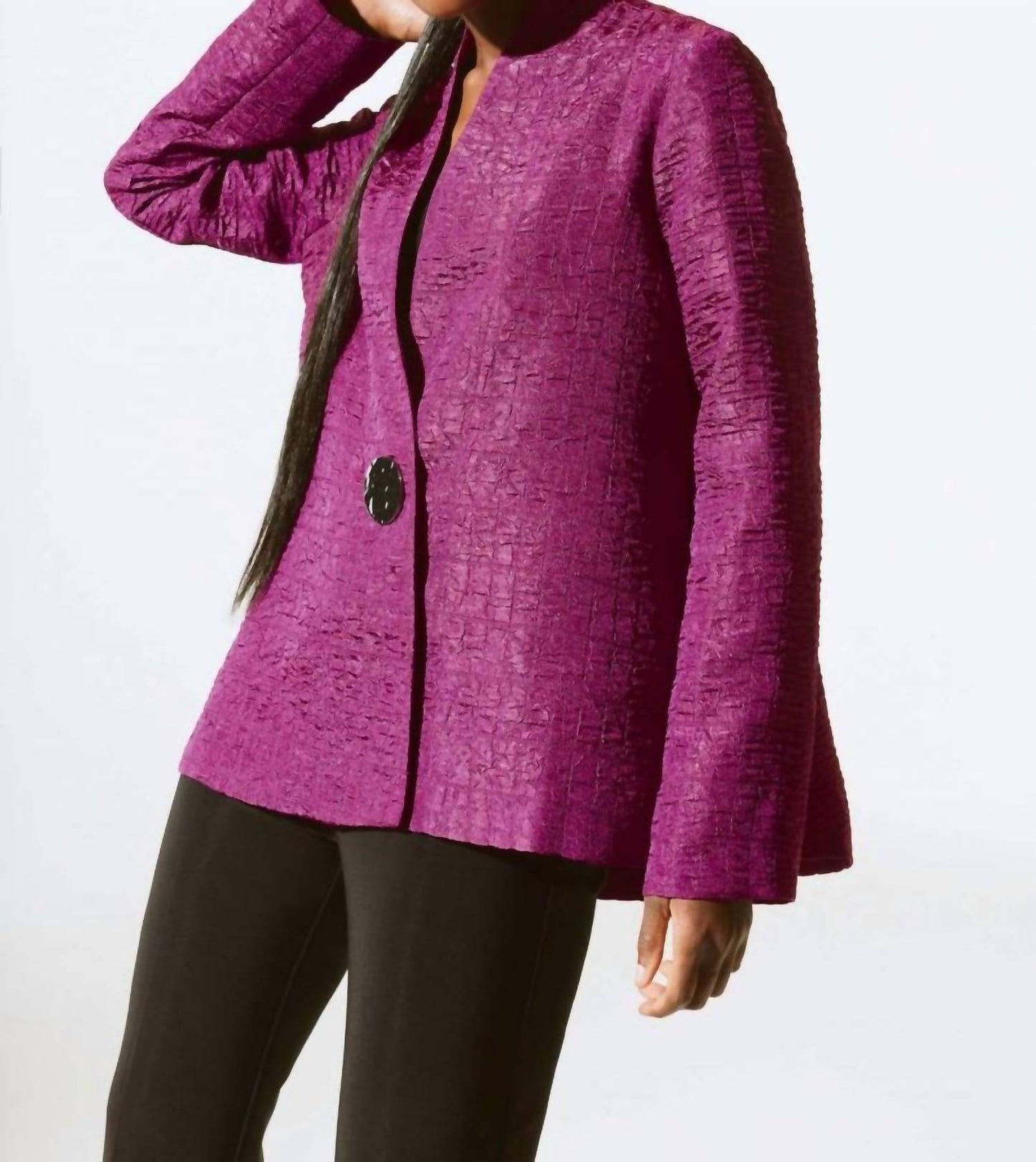 Joseph Ribkoff - Textured Long Sleeve Relaxed Jacket