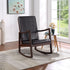 Raina Dark Brown Synthetic Leather & Espresso Finish Rocking Chair