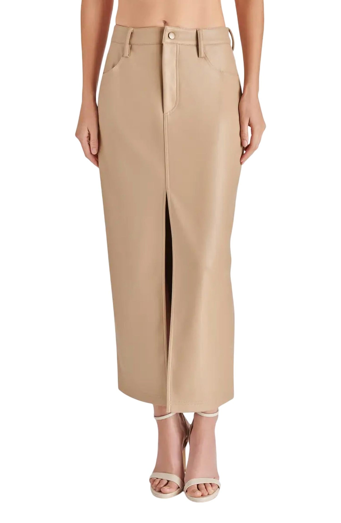 Steve Madden - AVANI FAUX LEATHER MIDI SKIRT