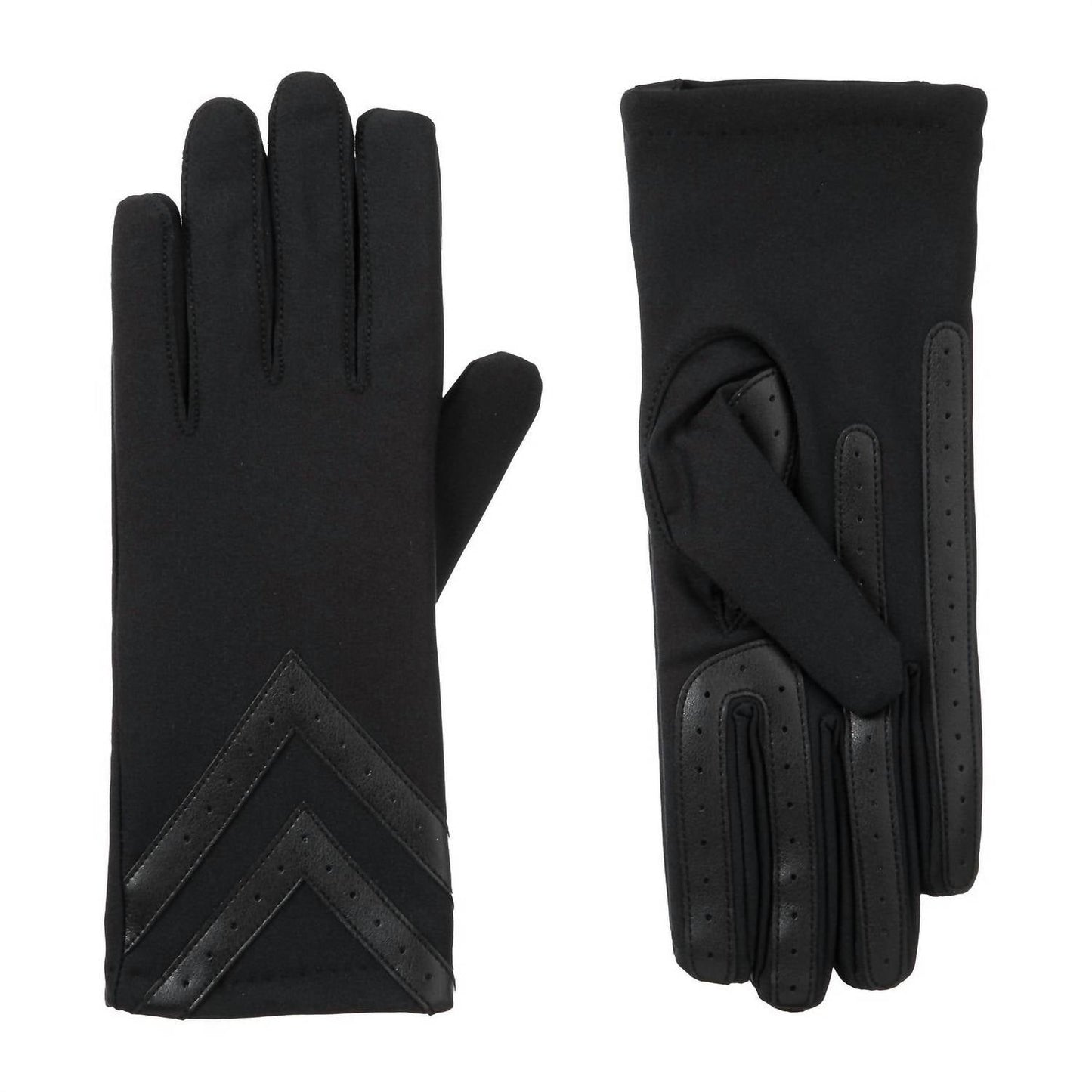 Isotoner - Women’s Smartdri Chevron Spandex Stretch Touchscreen Gloves