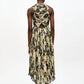 Ganni - Printed Pleats Smock Midi Straps Dress