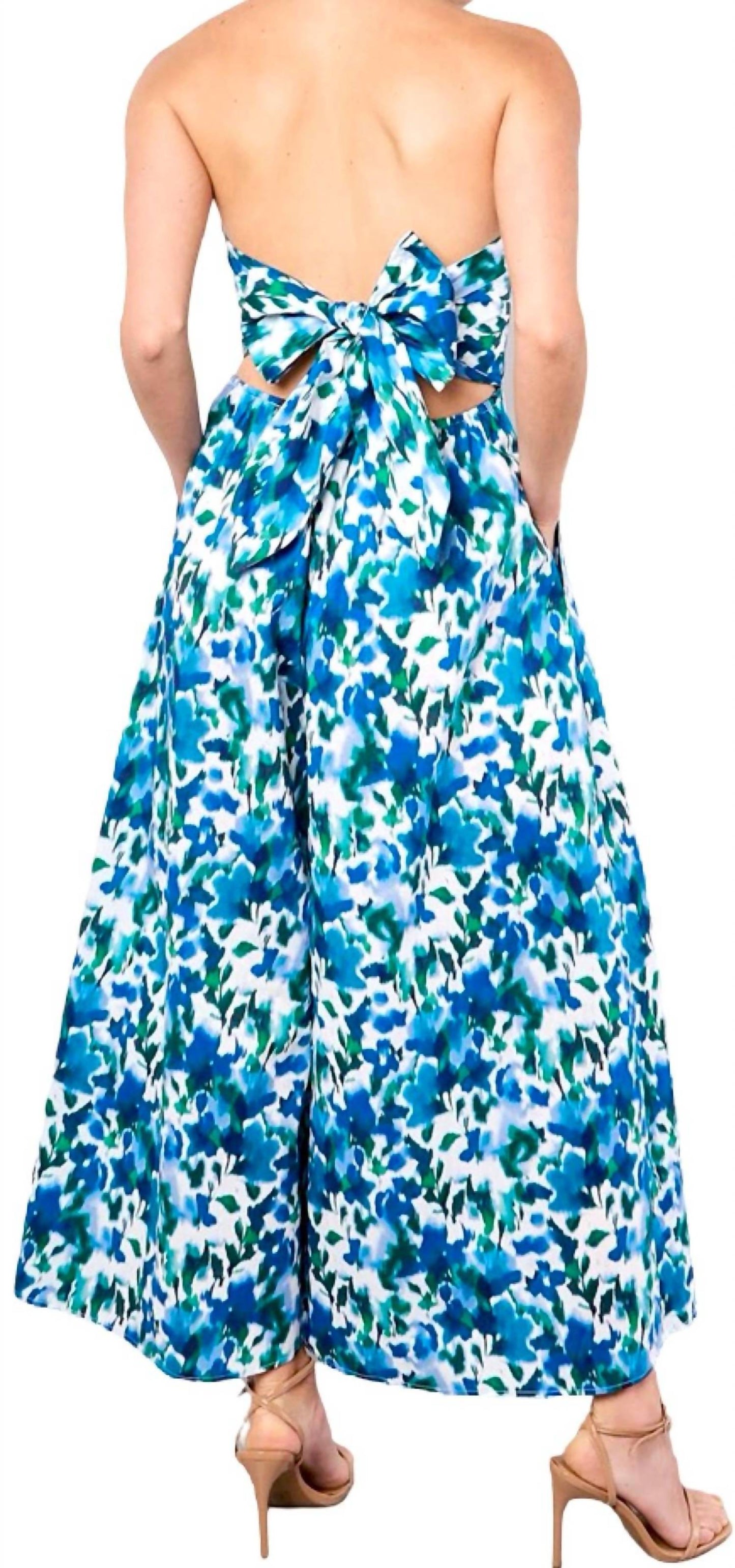 Apricot - Ikat Flora Bandeau Jumpsuit