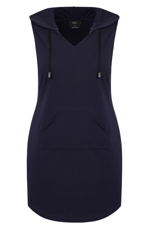 city-chic-navy-sleeveless-stretch-cotton-hoodie-dress