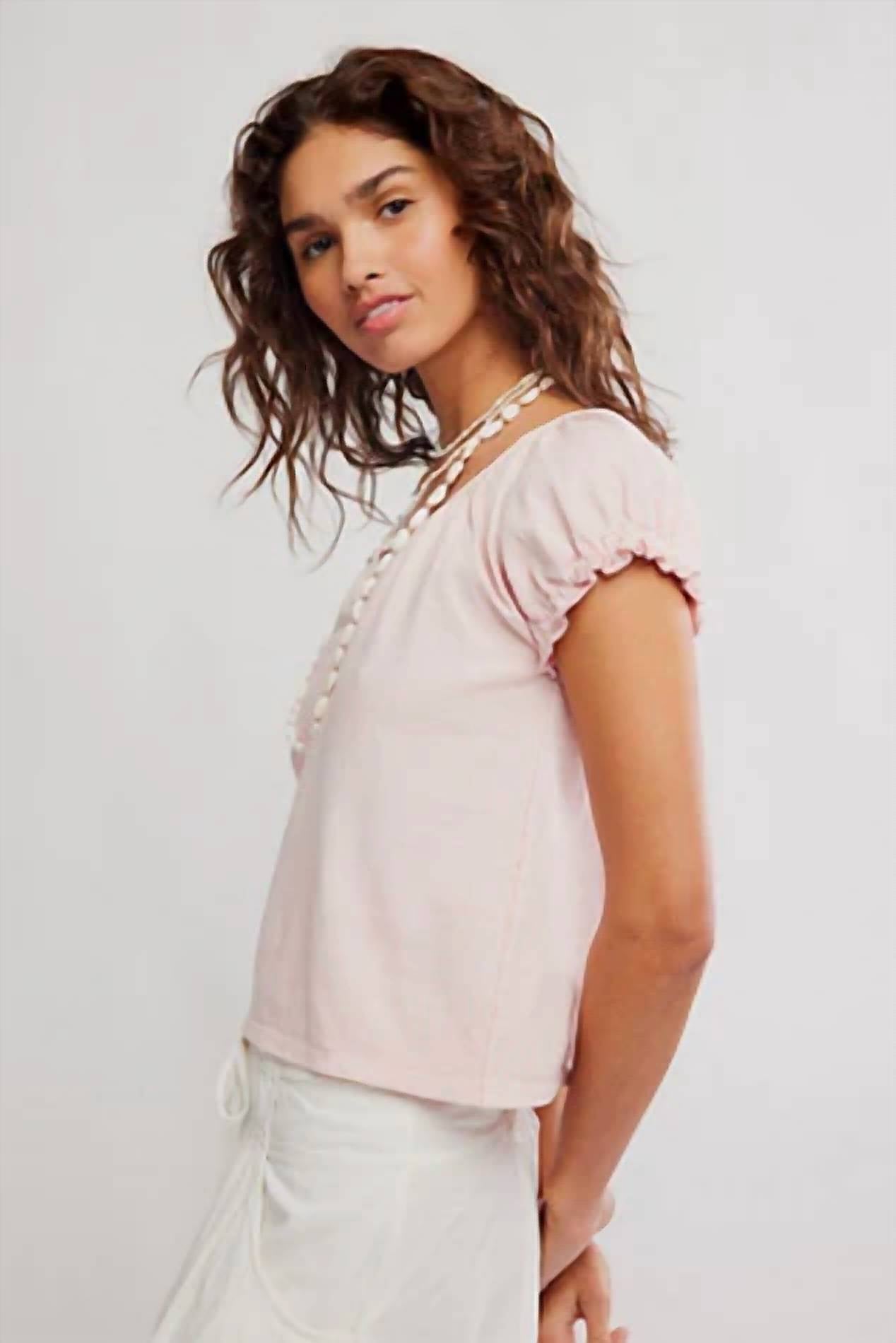 Free People - Issa Short Puffed Sleeves Tee