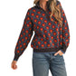 &Merci - Floral Mock Neck Half Zip Pullover