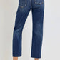 Risen - Tummy Control High Rise Crop Straight Jeans