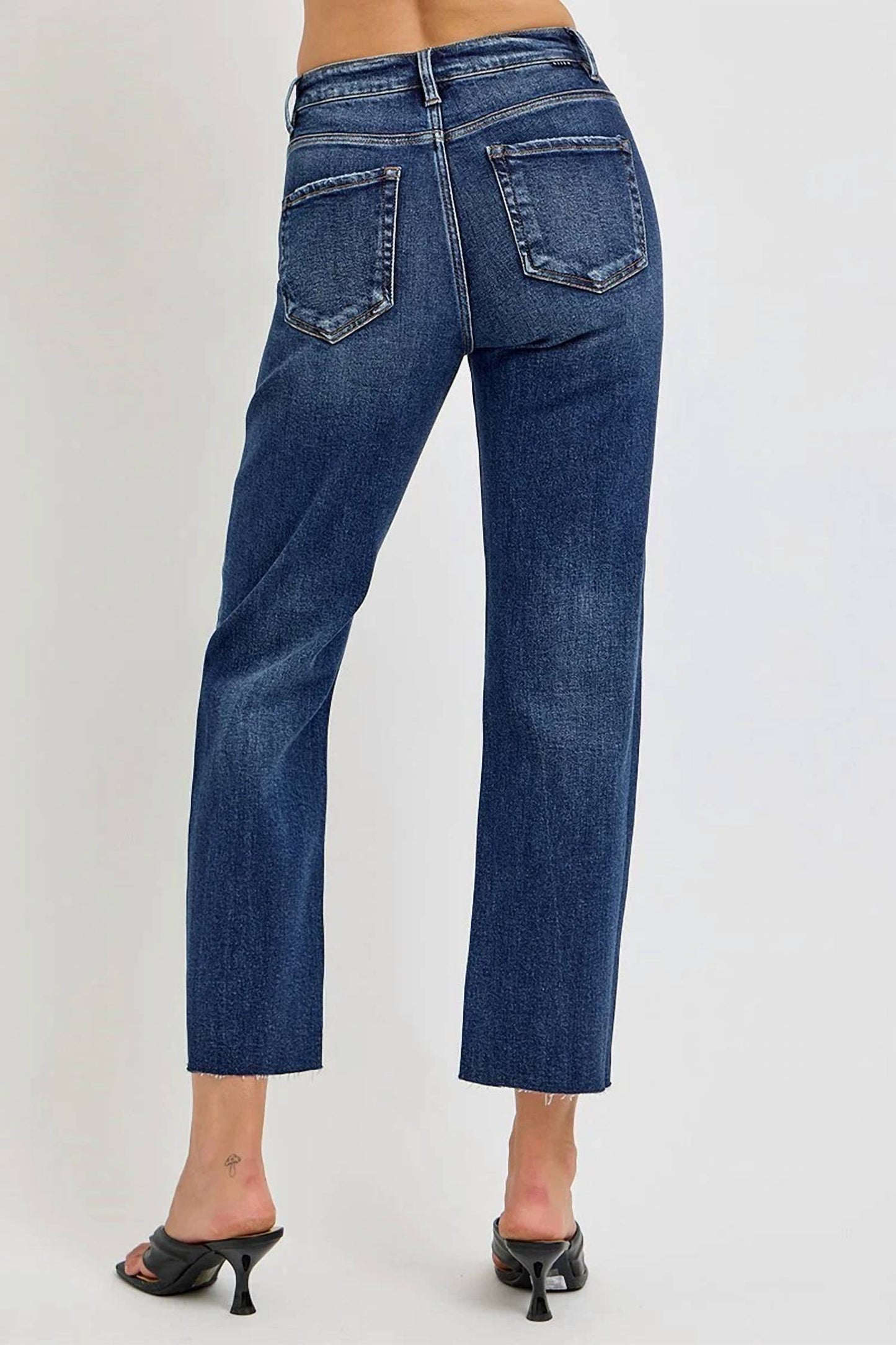 Risen - Tummy Control High Rise Crop Straight Jeans