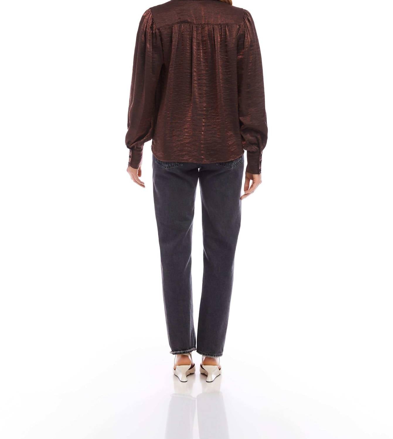 Fifteen Twenty - Sienna Button Front Shirred Blouse
