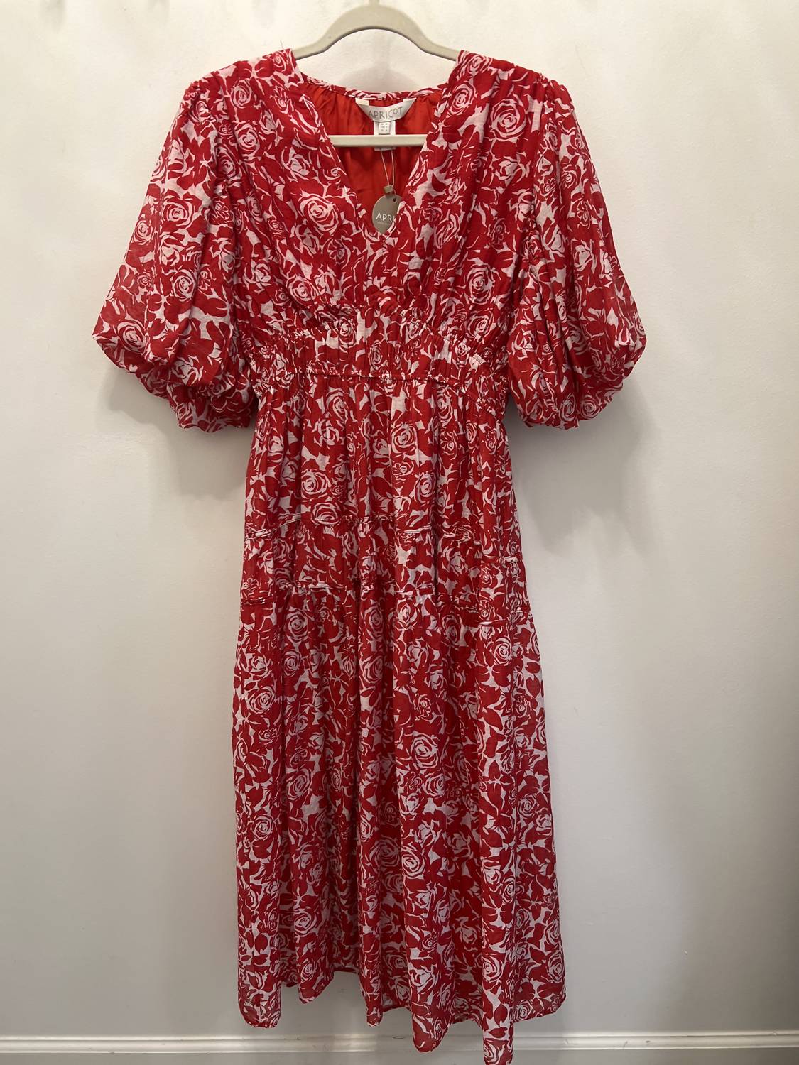 Apricot - Tiered Roses Midi Dress