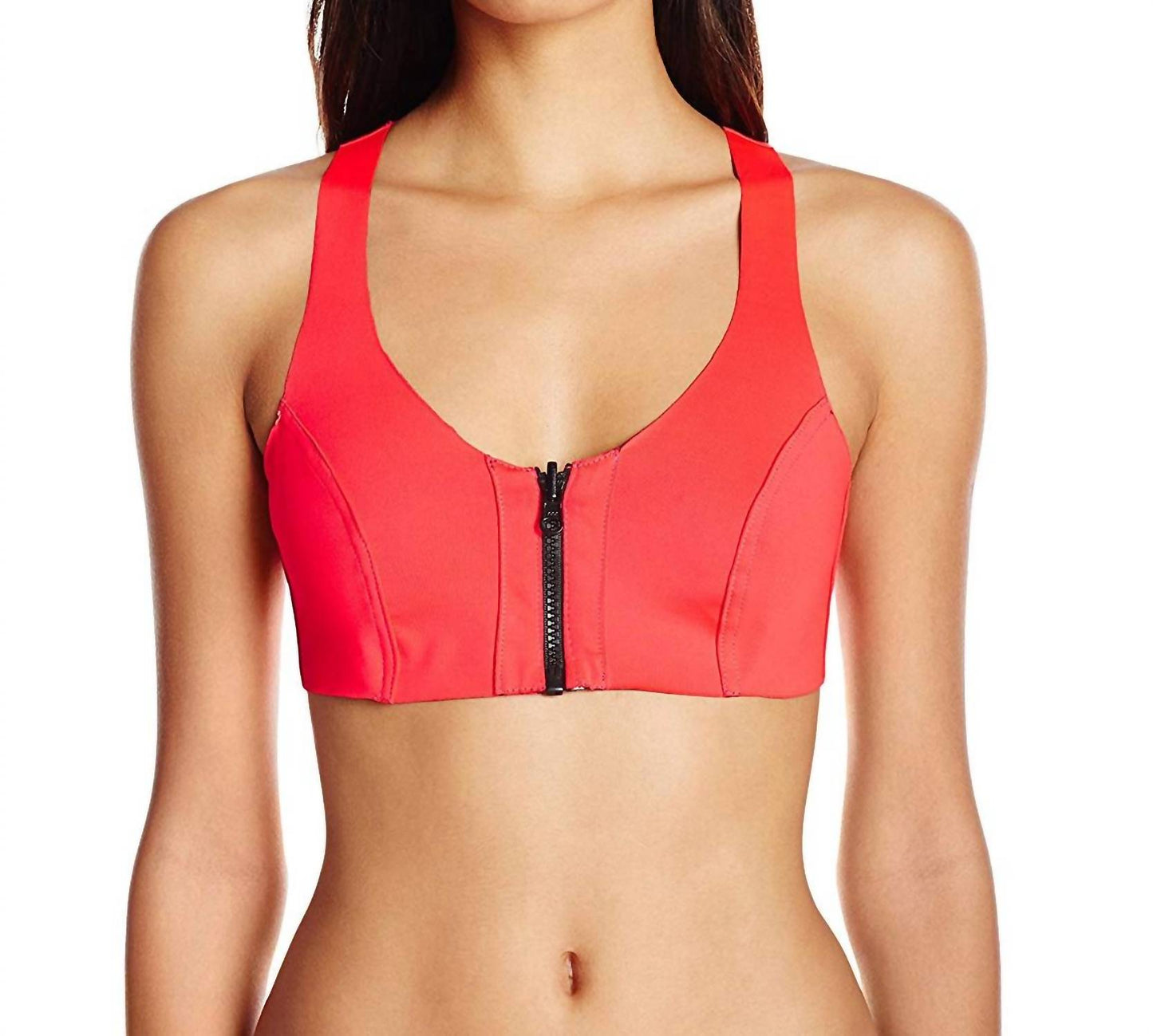 Pq Swim - नियो ज़िप अप रिवर्सिबल हॉल्टर बिकिनी टॉप स्विमसूट