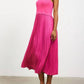 Skies Are Blue - Pleated Contrast Midi Dress