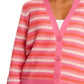 &Isla - Posey Open Stitch Stripe V-cardigan