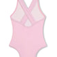 Michael Kors - Girls Monogram Print Swimsuit + Hat Set