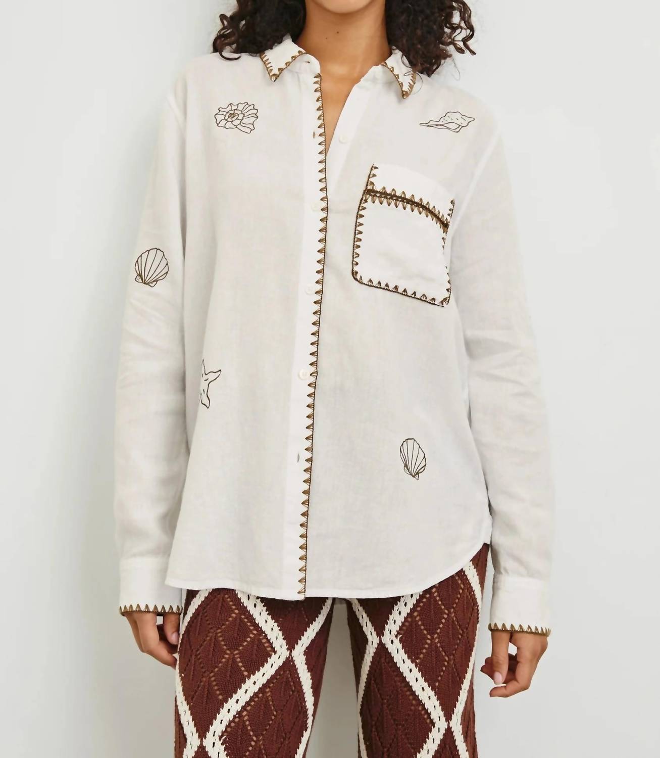 Rails - Saya Marine Embroidery Button-down