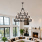 39.37 Inch 3-Tiers Wagon Wheel Chandelier