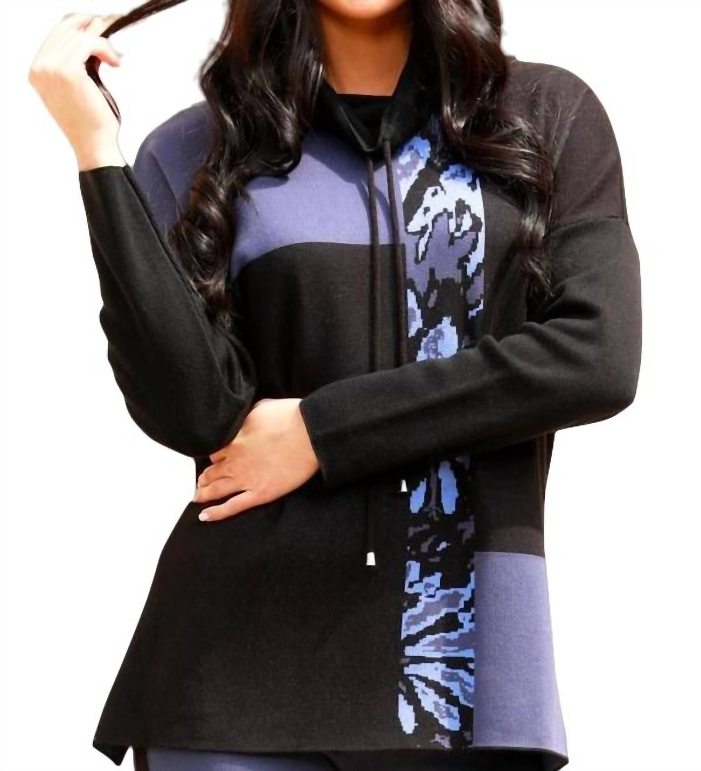 Angel Apparel - Abstract Drawstring Poncho