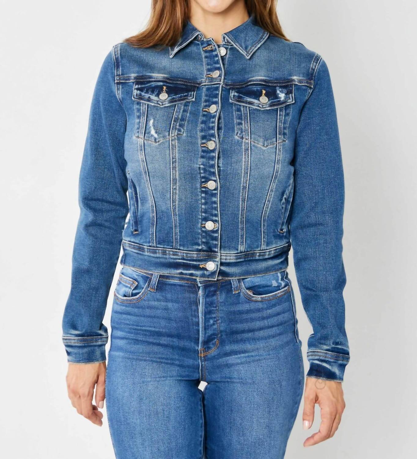 Judy Blue - Distressed Denim Jacket
