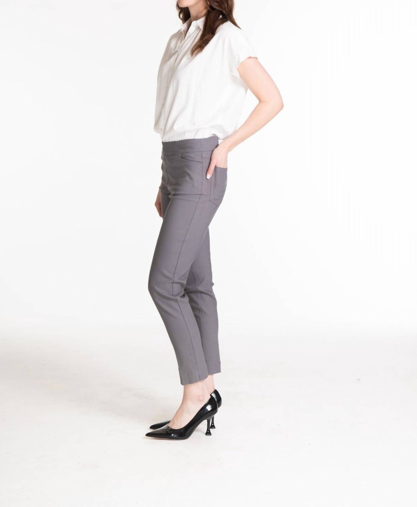 Slimsation By Multiples - Pull On Ankle Pocket Pants