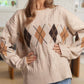 Adora - Diamond Pattern Cable Knit Sweater