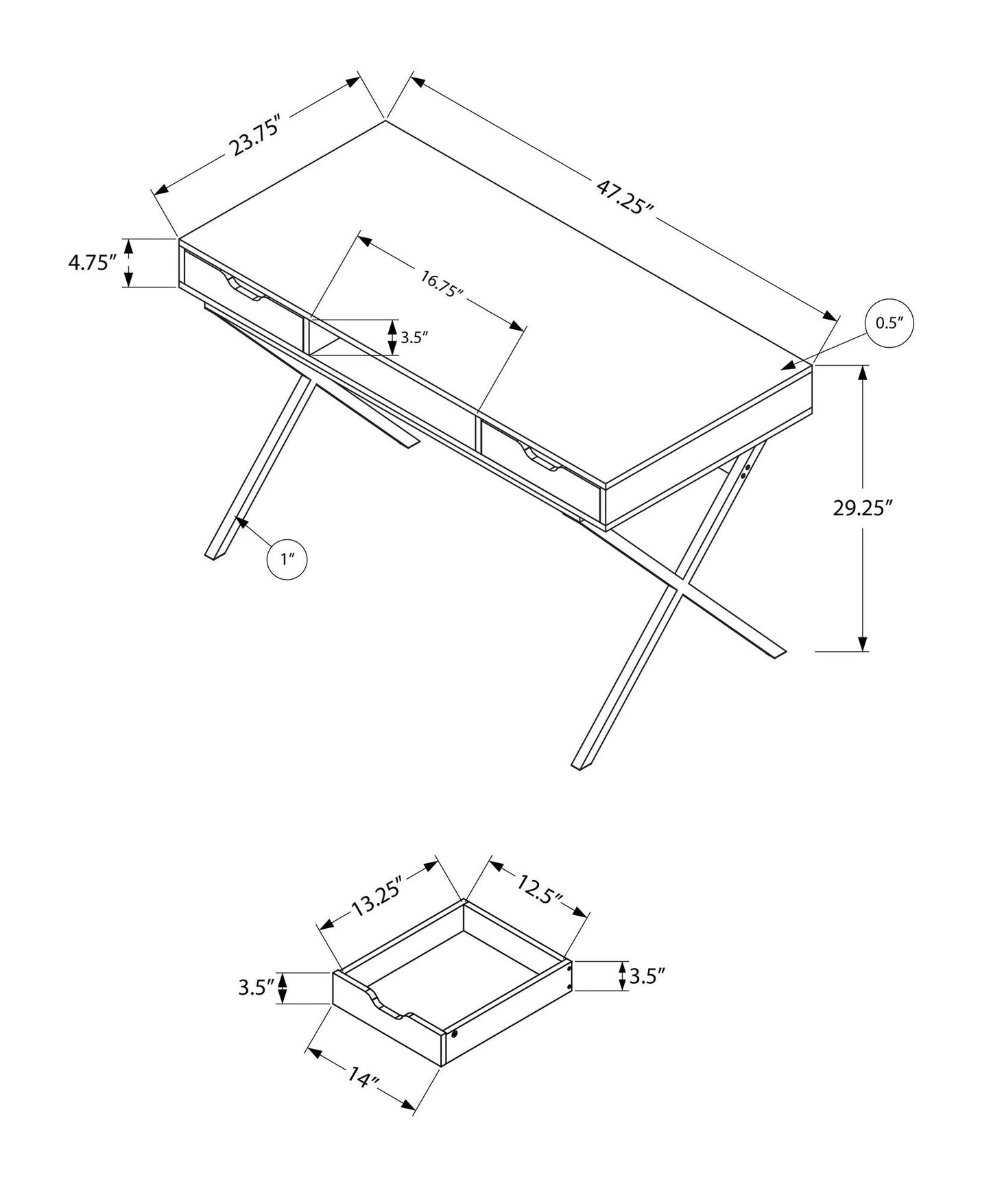 Computer Desk For Home Office, Laptop, Storage Drawers, Contemporary & Modern - Espresso