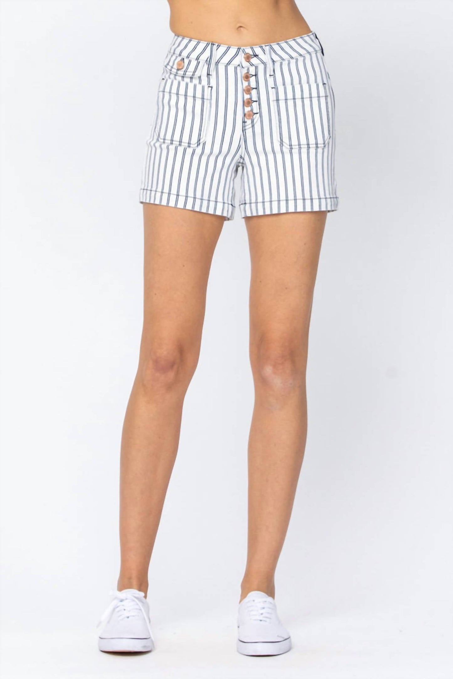 Judy Blue - High Waist Stripe Pocket Shorts