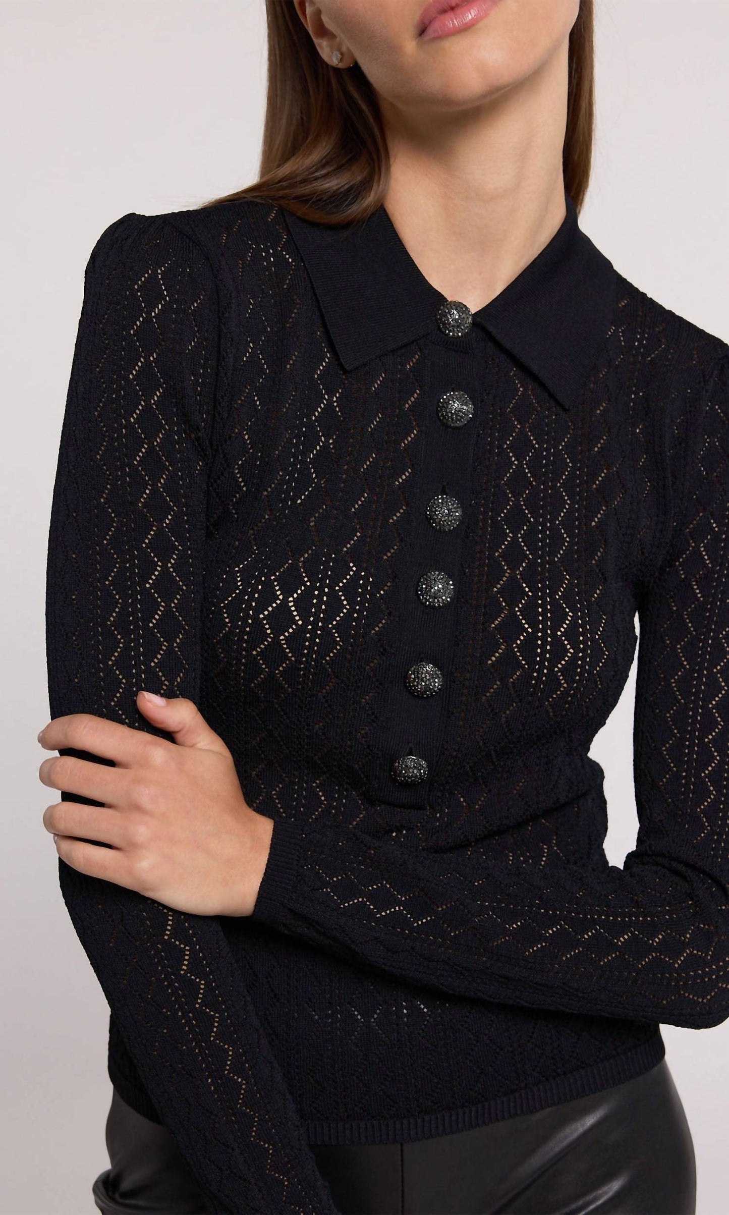 Generation Love - Angelica Pointelle Long Sleeve Sweater
