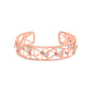 14K Rose Gold 5/8 Cttw Diamond with Pink Tourmaline Open Cuff Bangle with White Enamel (G-H Color, SI1-SI2 Clarity) - 7"