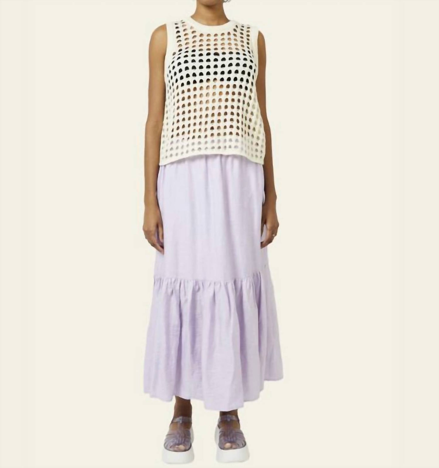 Find Me Now - Mela Oversized Crochet Vest Top