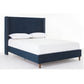 Peyton Upholstered Queen Bed with Blue Velvet