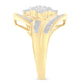 10K Yellow Gold Diamond Bypass Cluster Ring (1 Cttw, I-J Color, I2-I3 Clarity) - Size 7