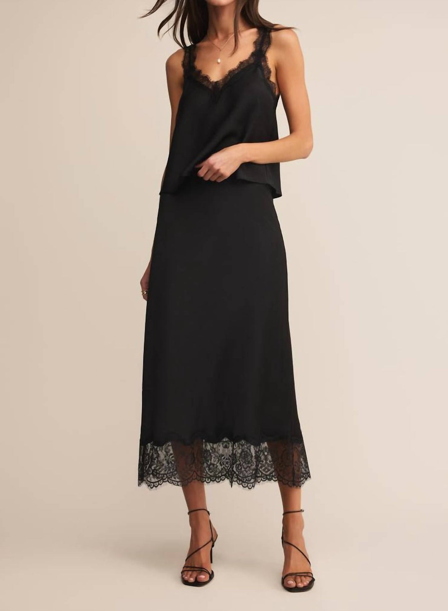 Z Supply - Cinder Lace Trim Maxi Skirt