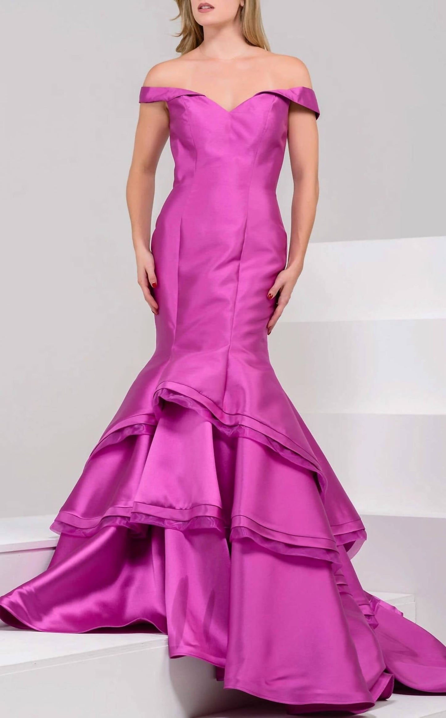 Jovani - Long Off Shoulder Dress