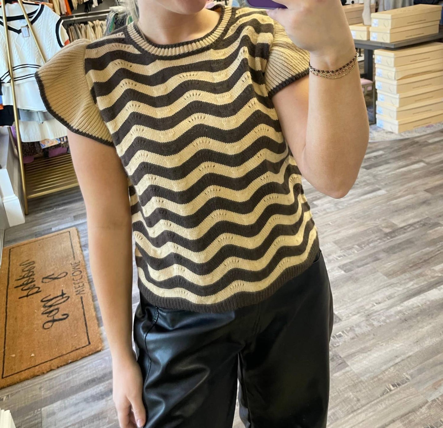 &Merci - Wave Striped Sweater Top